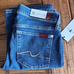 7 For All Mankind Denim Jeans with Red Accents